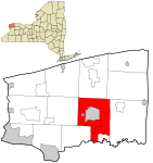 Niagara County New York incorporated and unincorporated areas Lockport (town) highlighted